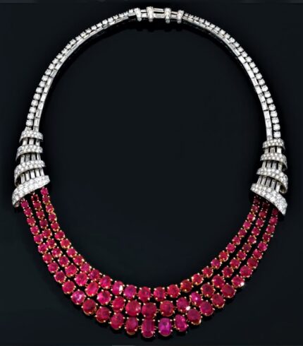 D&J vintage-inspired diamond and ruby necklace
