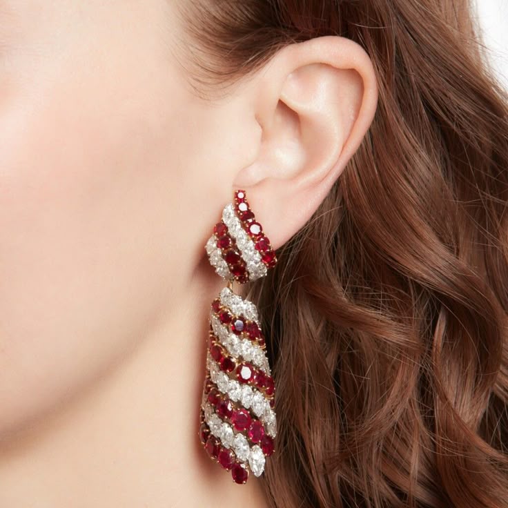 Ruby and diamond ear clips _ Fine Jewels _ 2022 _ Sotheby's